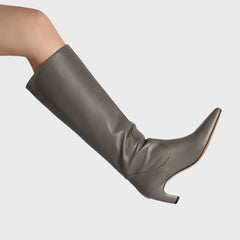Autumn White Cowhide Knee High Boots