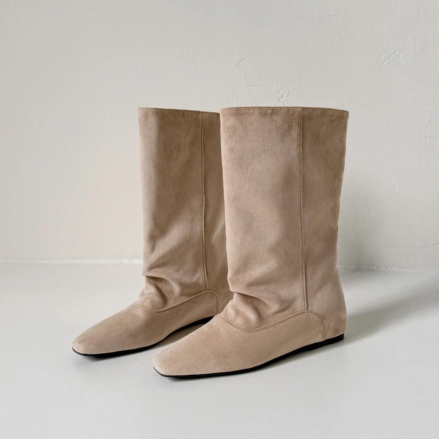 Autumn apricot suede Increased Internal Mid-Calf Boots