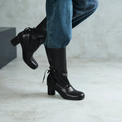 Autumn cowhide Ankle strap Modern Boots