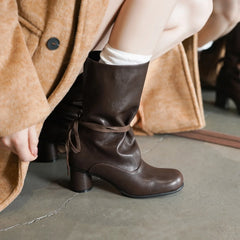 Autumn cowhide Ankle strap Modern Boots
