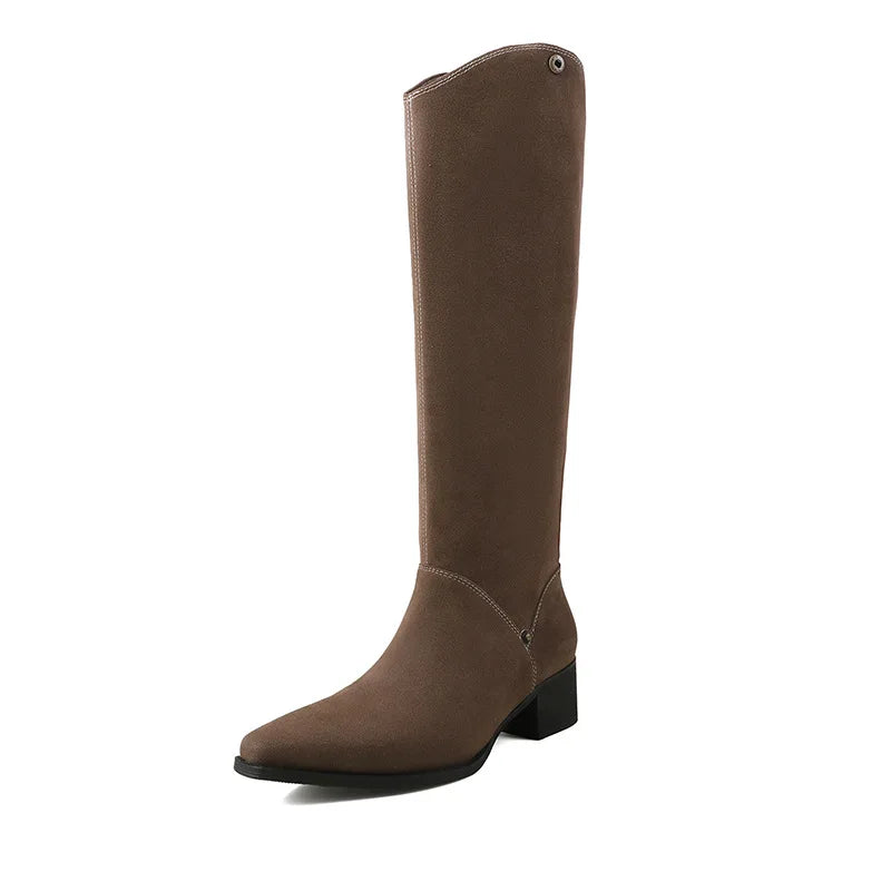 Cow suede Turned-over Edge Modern Boots