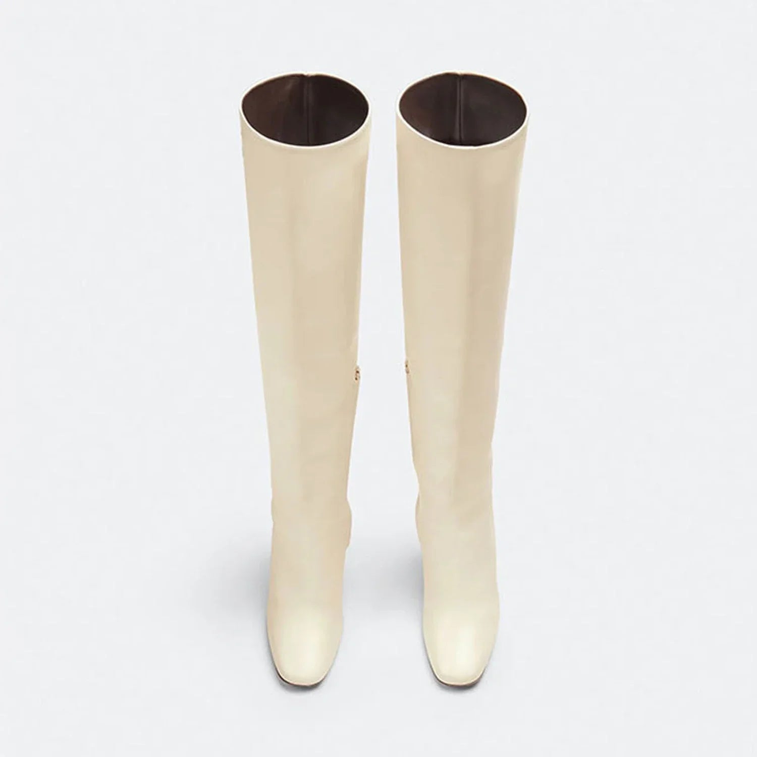 Genuine Leather Weave Skinny Boots