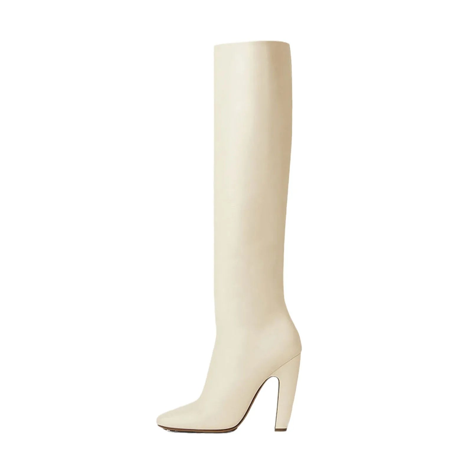 Genuine Leather Weave Skinny Boots