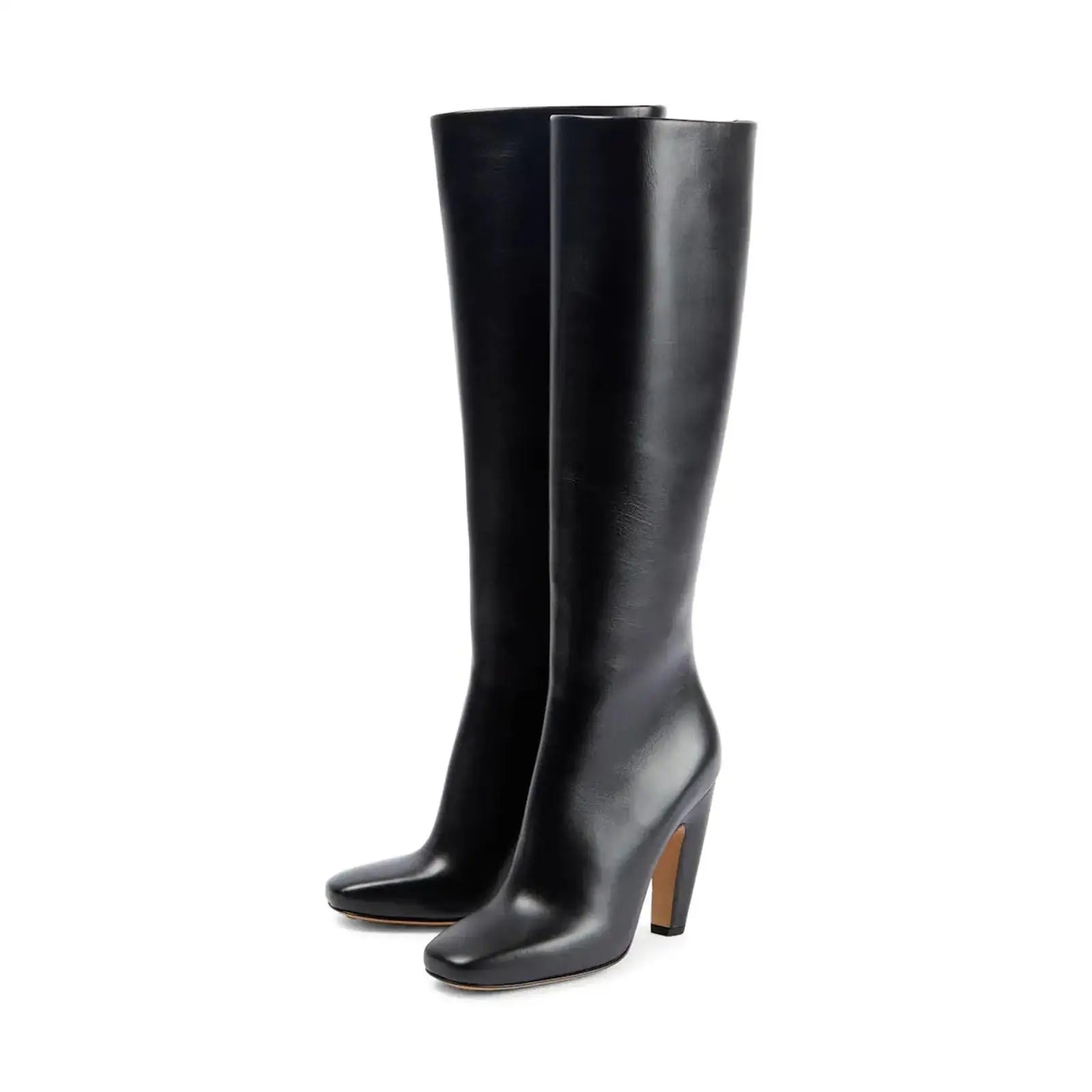 Genuine Leather Weave Skinny Boots