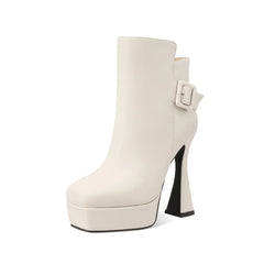 Off-White Cowhide Platform Short Boots