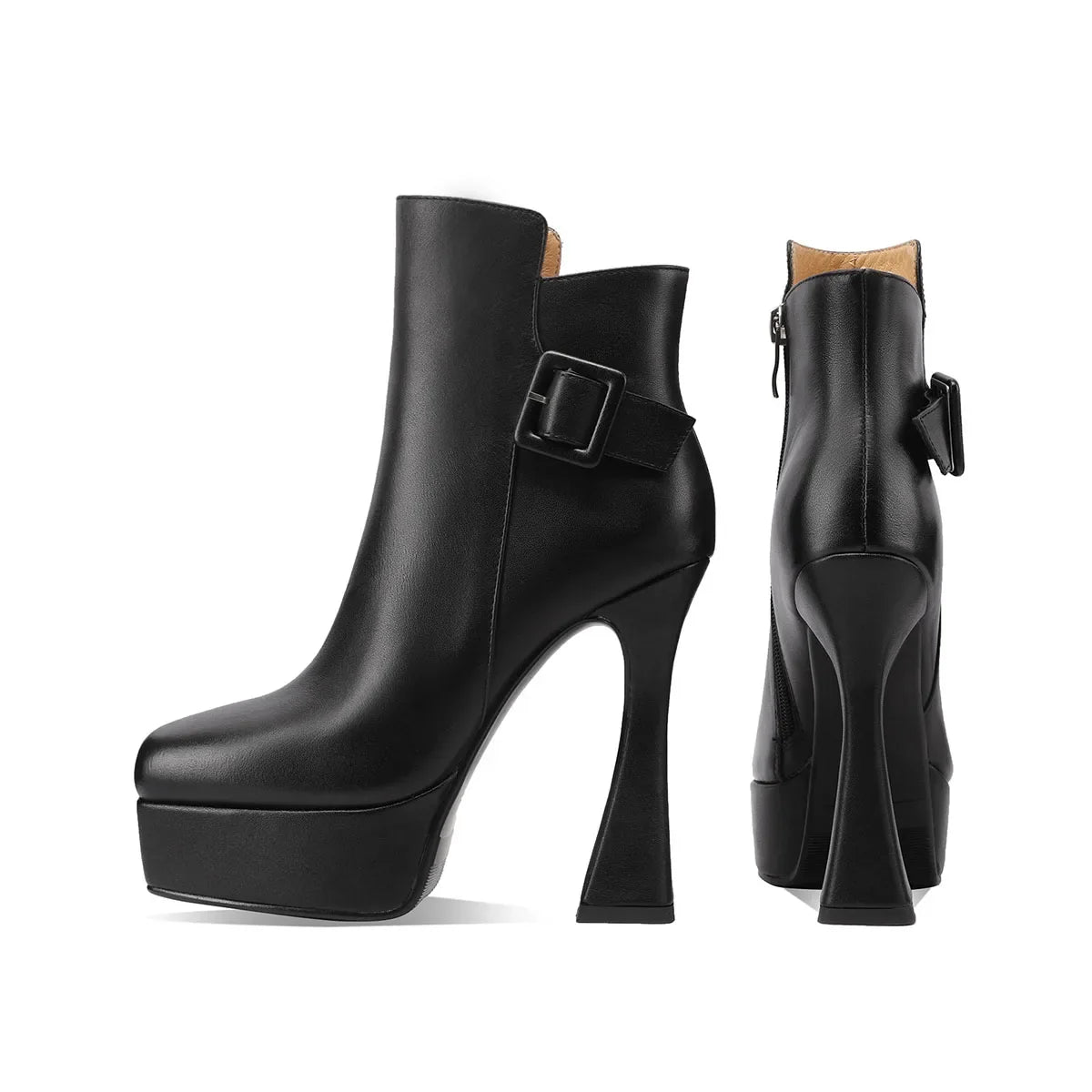 Off-White Cowhide Platform Short Boots