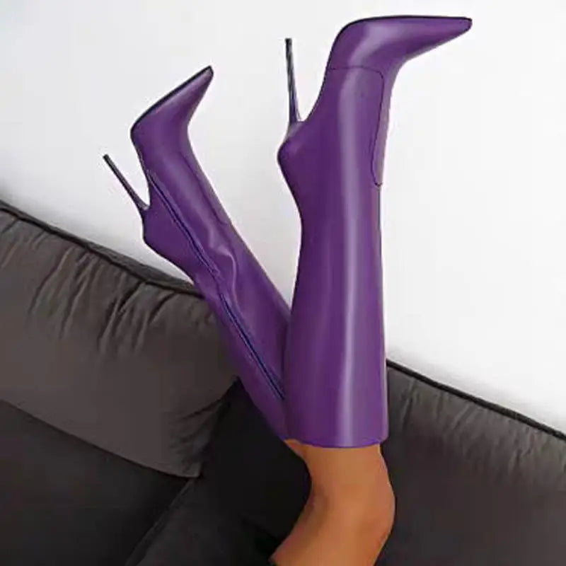 Patent Leather Skinny Boots
