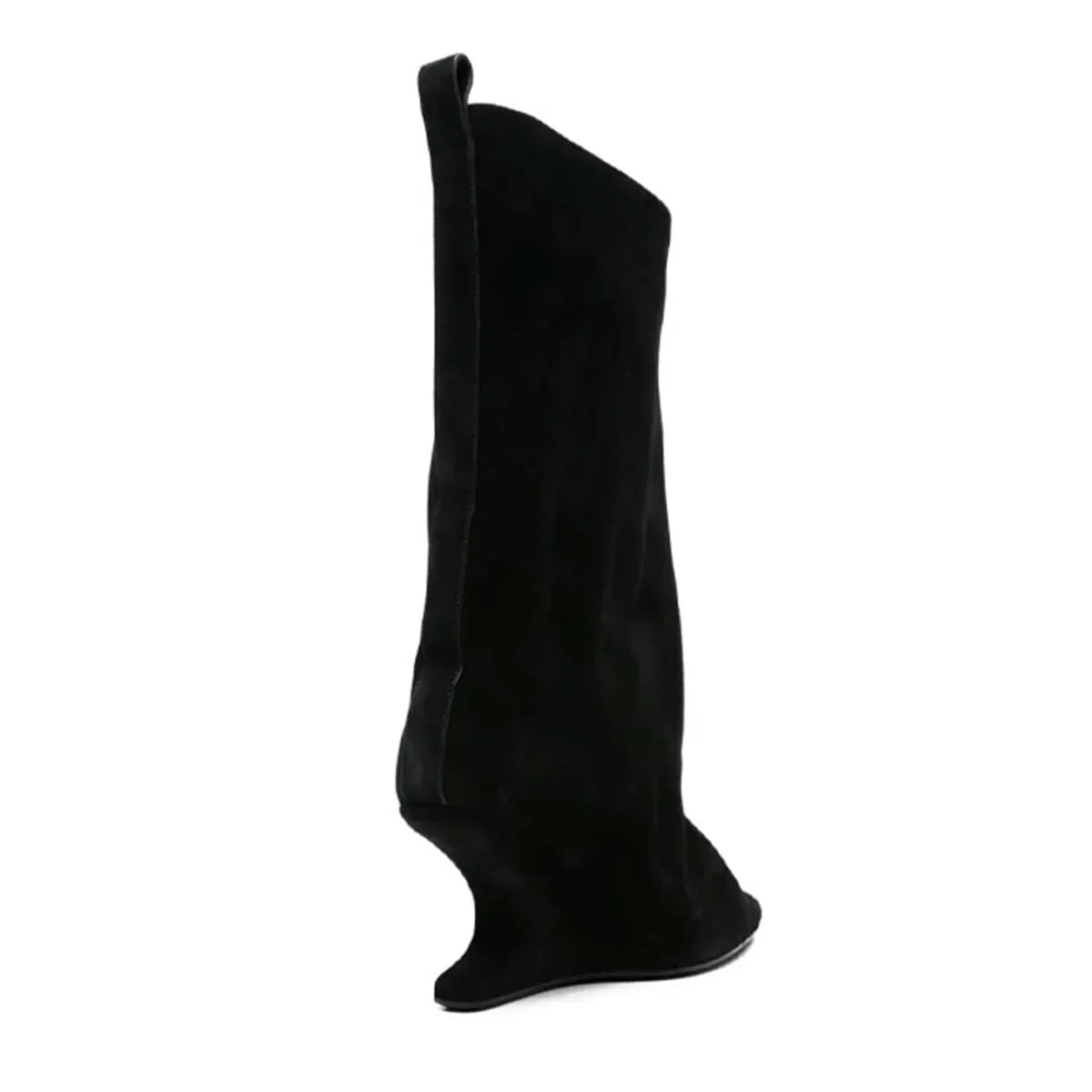 Sping Black PU Wedges Boots
