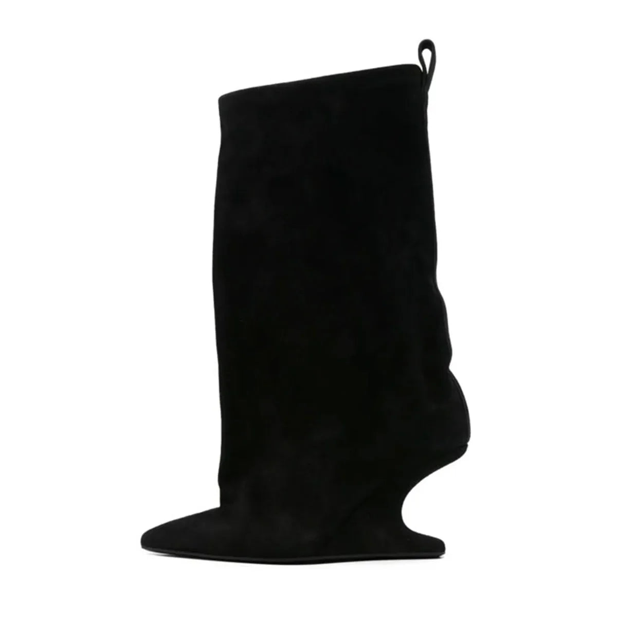 Sping Black PU Wedges Boots