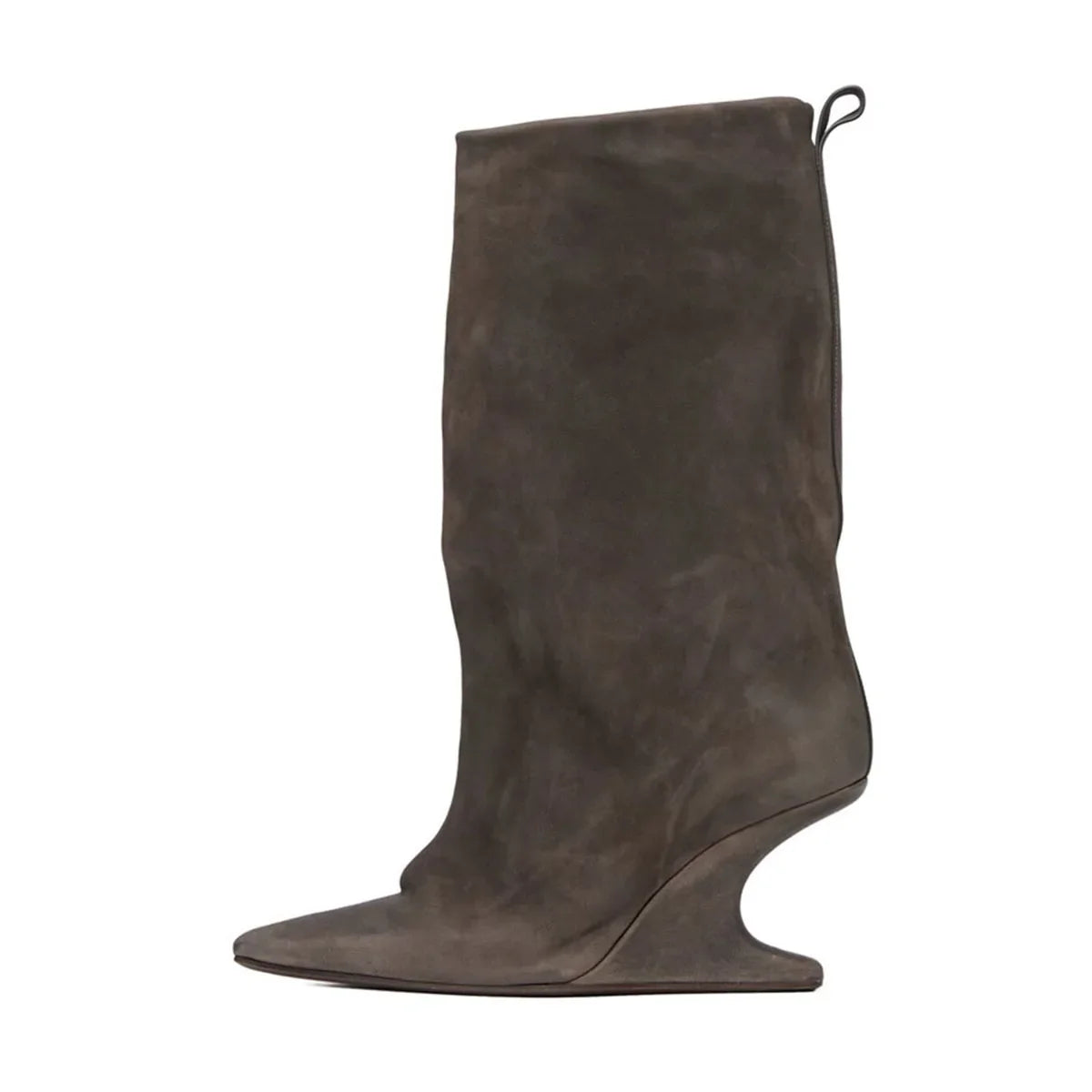 Sping Black PU Wedges Boots
