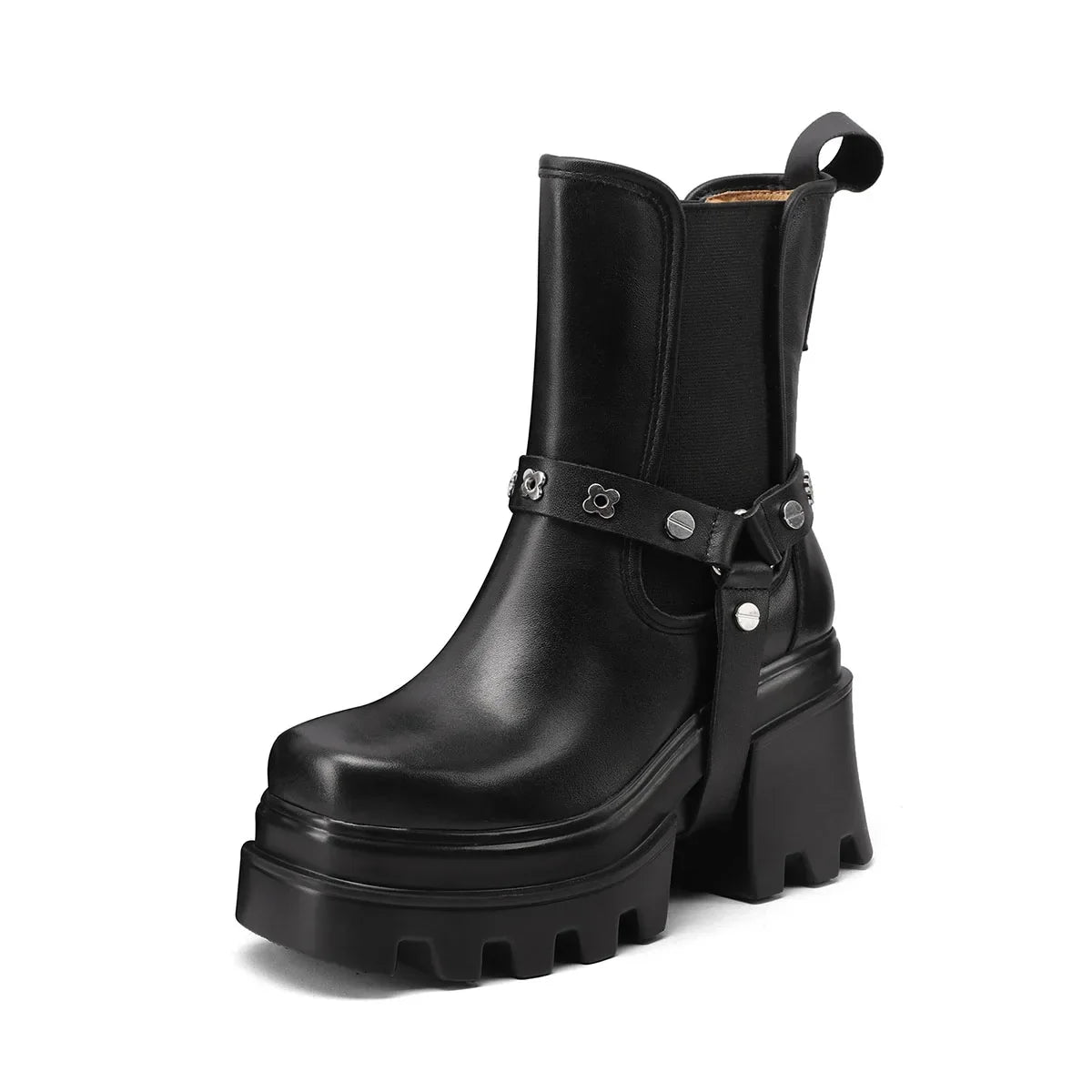 Spring White Cowhide platform Chelsea Boots