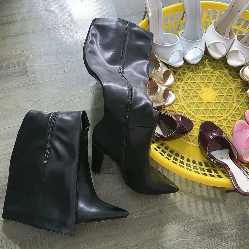 Spring black Knee high Boots