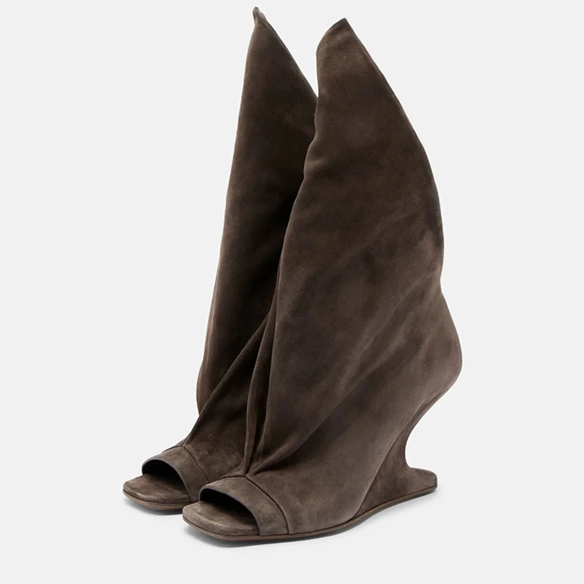 Summer Brown suede Peep toe Boots