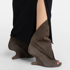 Summer Brown suede Peep toe Boots