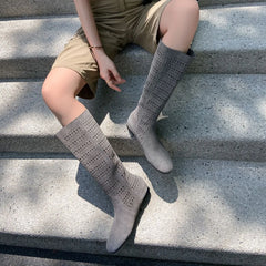 Summer Cow suede Increased Internal Knee high Boots