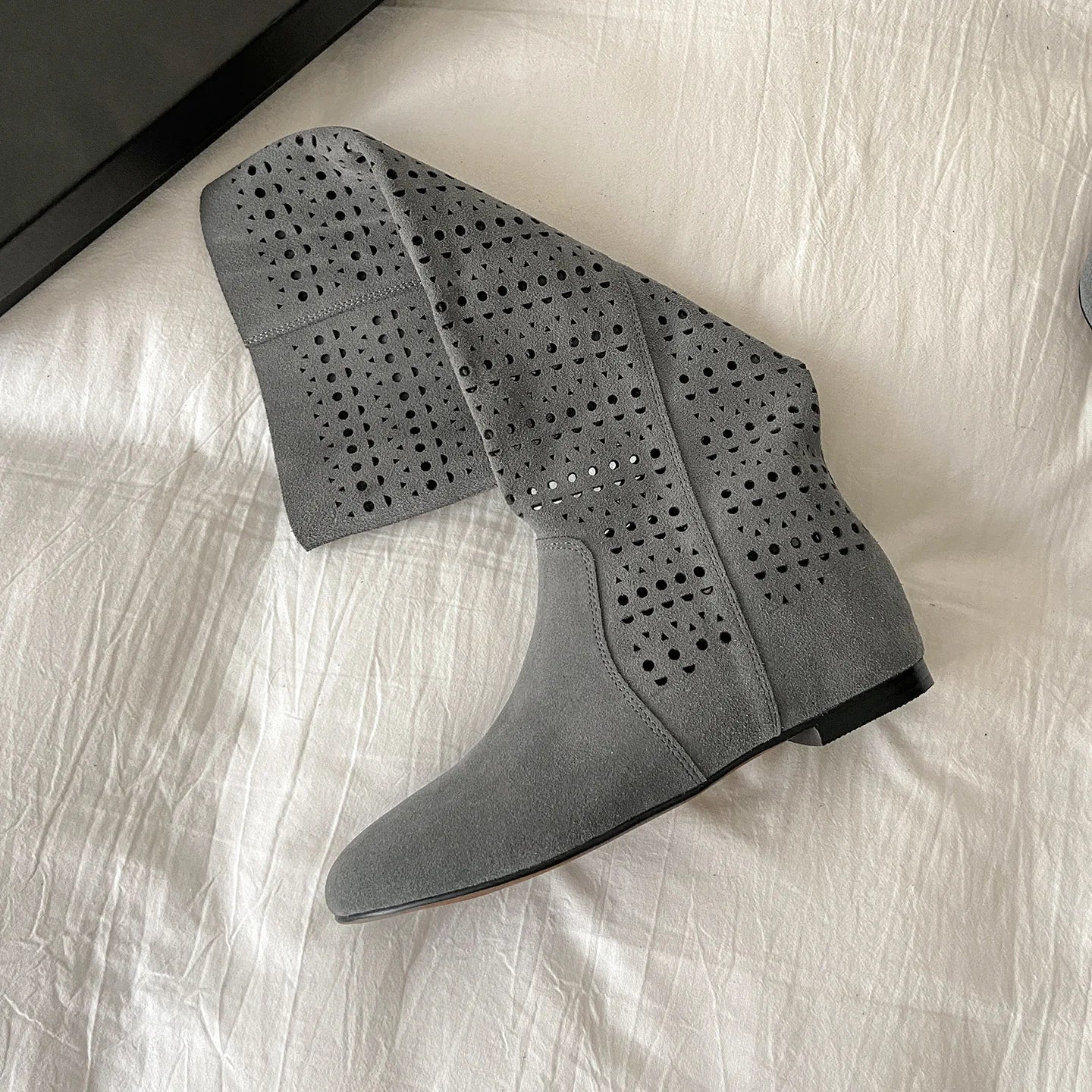 Summer Cow suede Increased Internal Knee high Boots