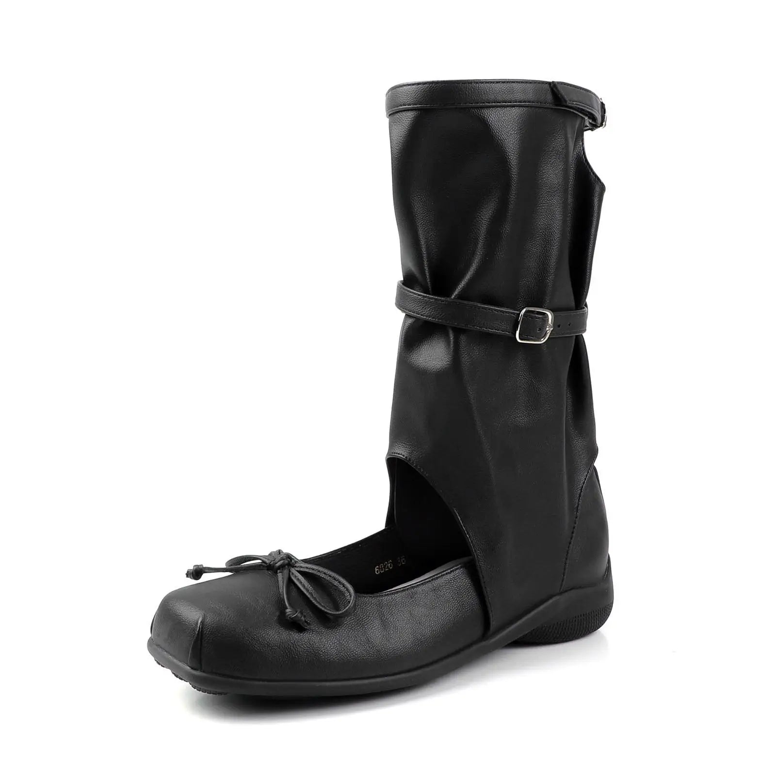 Summer cowhide Hollow Mid-Calf Boots