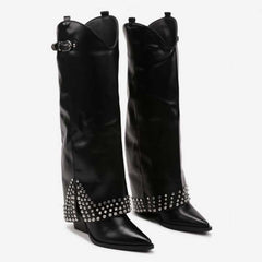 Women's Apricot Suede Knee High Boots