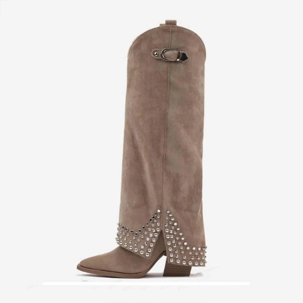 Women's Apricot Suede Knee High Boots