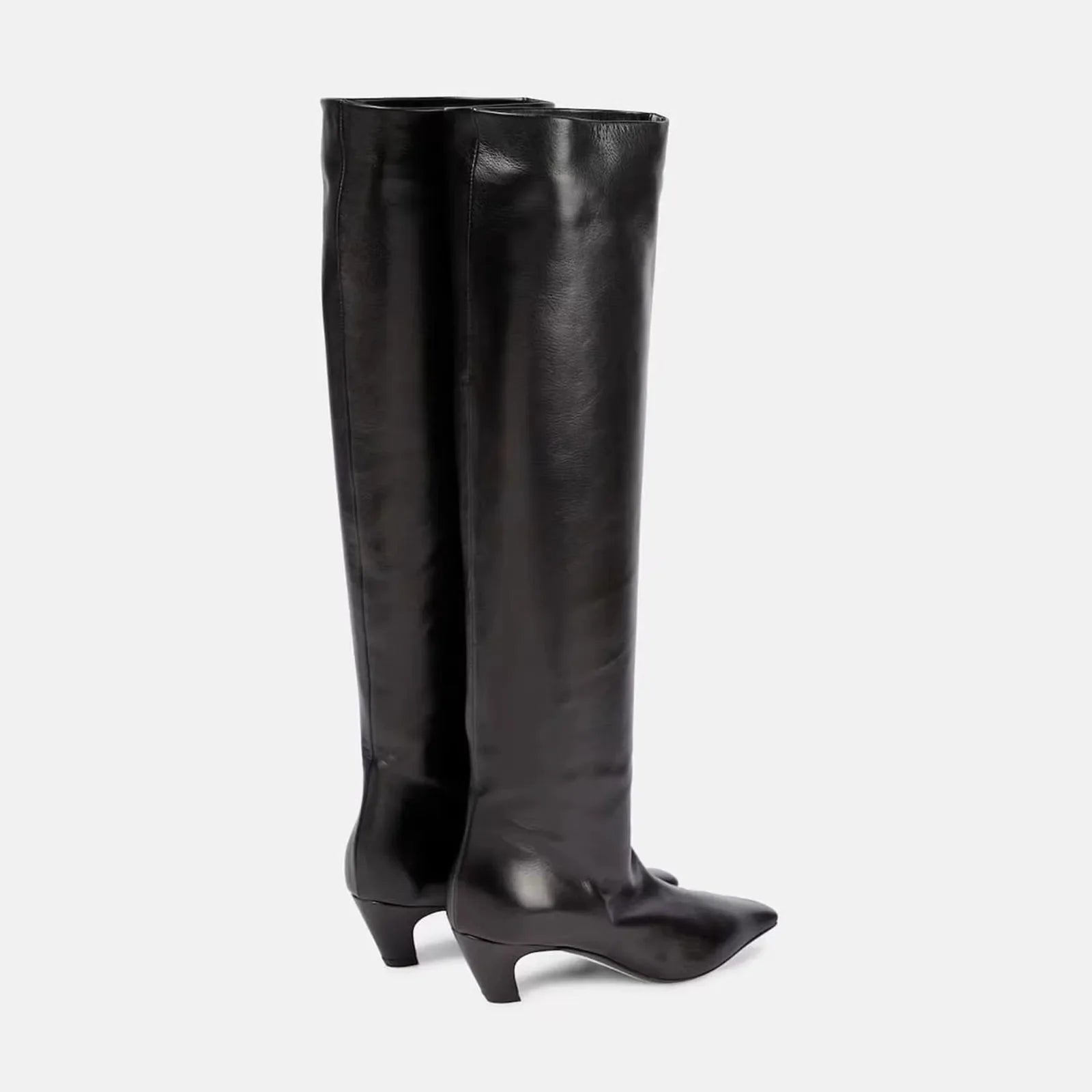 Women's Autumn Black Kitten Heel Knee High Boots