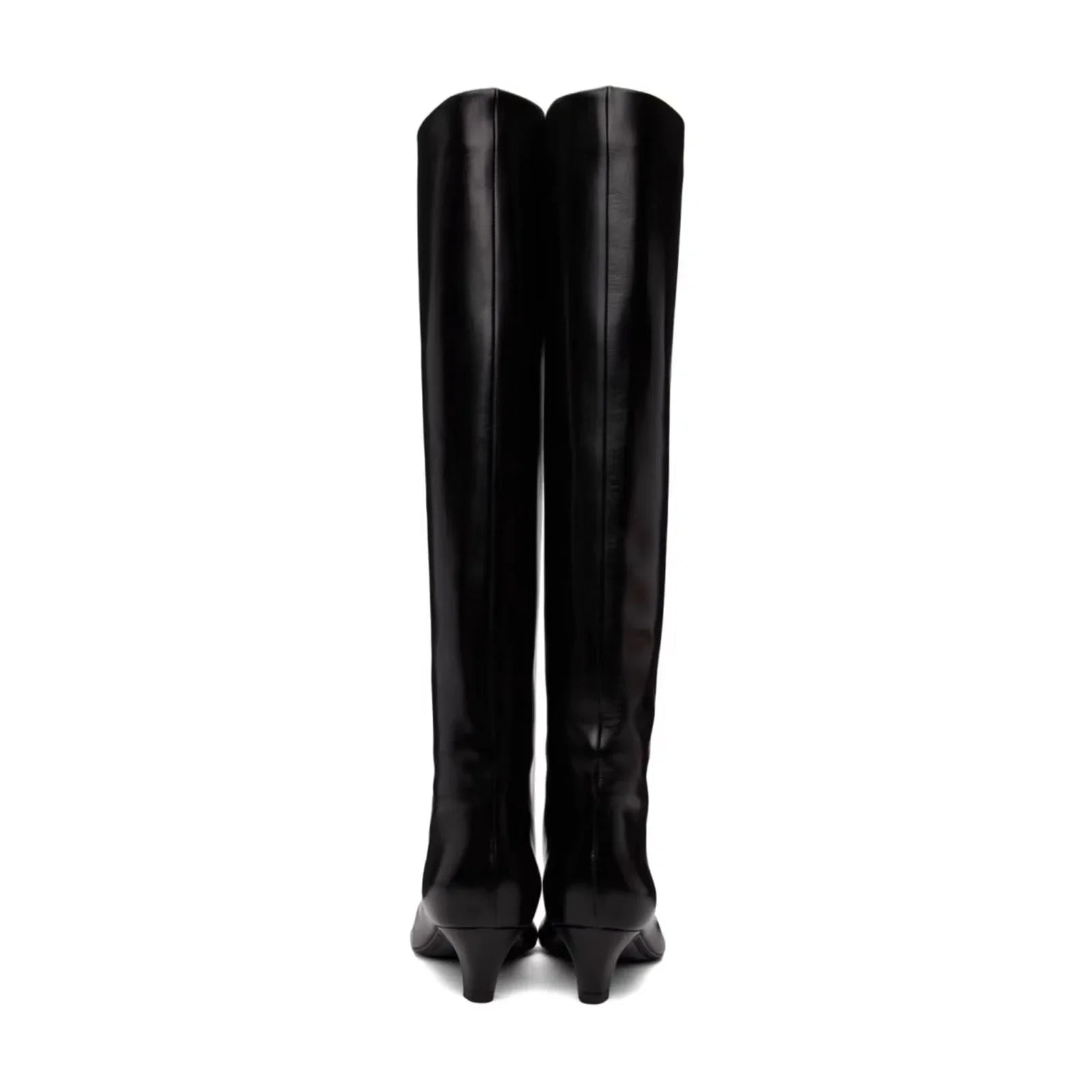 Women's Autumn Black Kitten Heel Knee High Boots