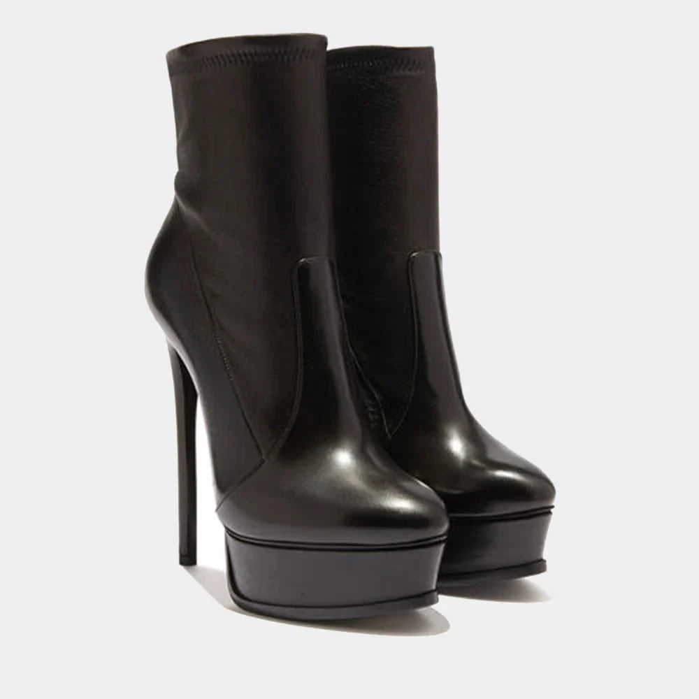 Women's Autumn PU Leather Platform Short Boots