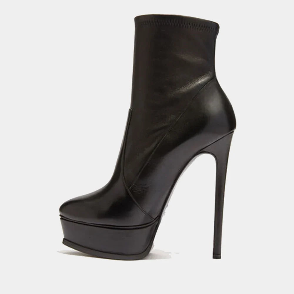 Women's Autumn PU Leather Platform Short Boots