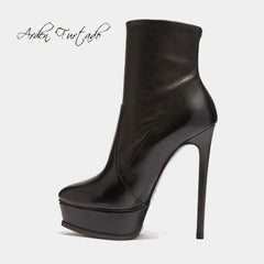 Women's Autumn PU Leather Platform Short Boots