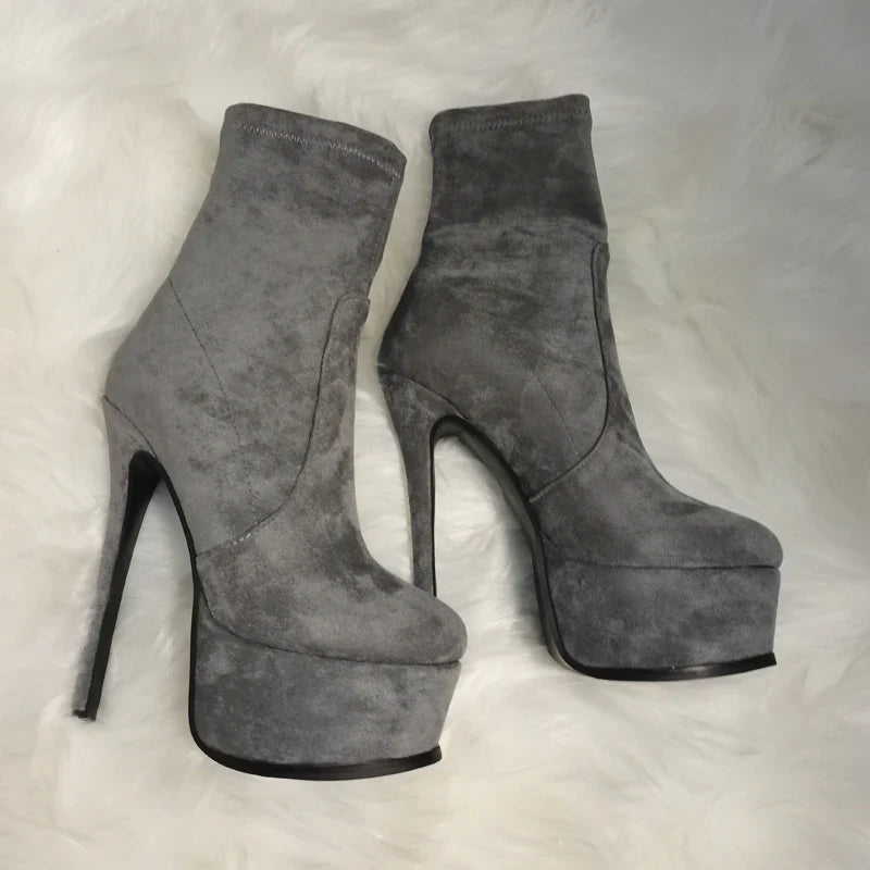 Women's Autumn PU Leather Platform Short Boots