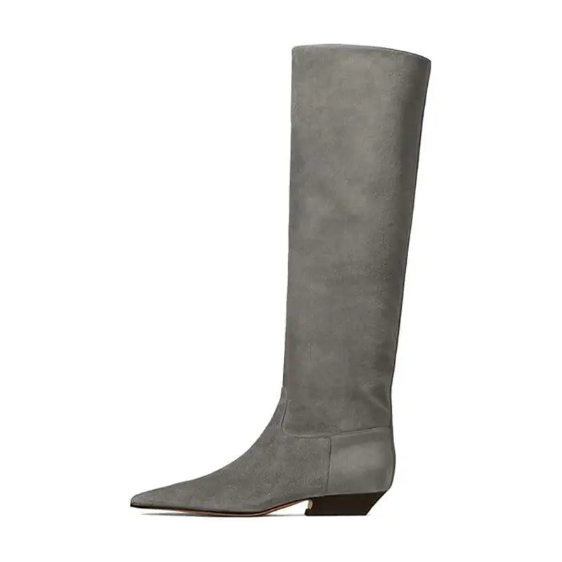Women's Patent Leather Slip-On Knee High Boots