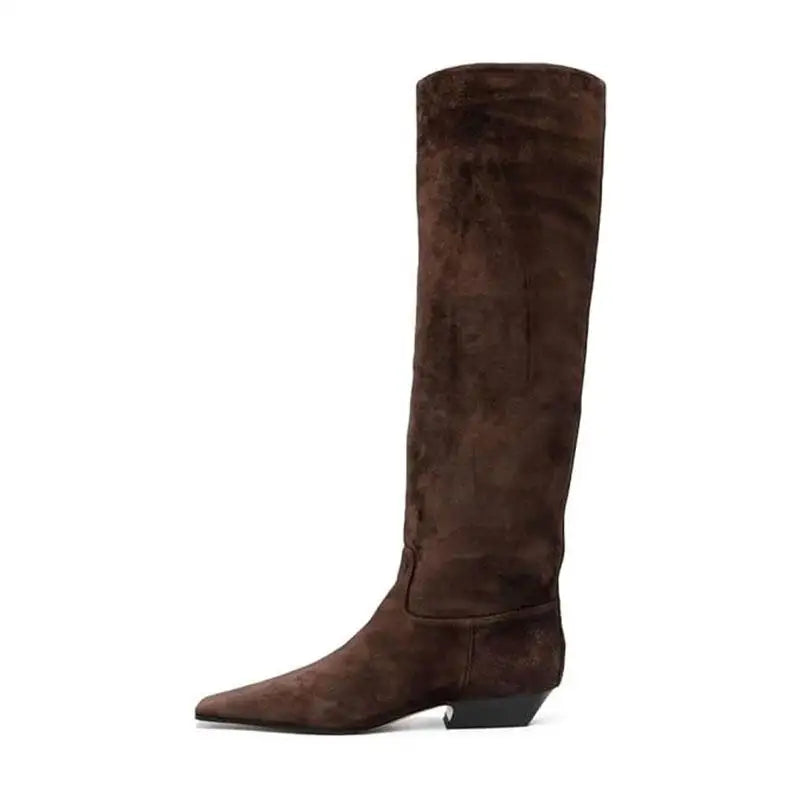 Women's Patent Leather Slip-On Knee High Boots