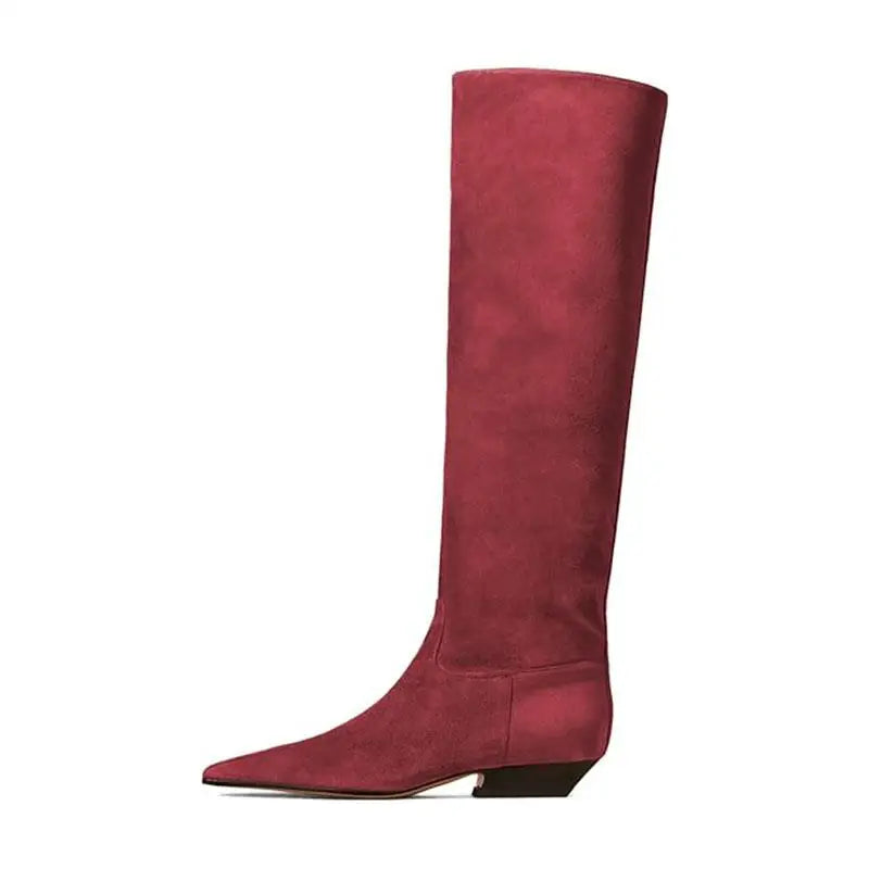 Women's Patent Leather Slip-On Knee High Boots