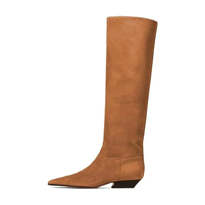 Women's Patent Leather Slip-On Knee High Boots