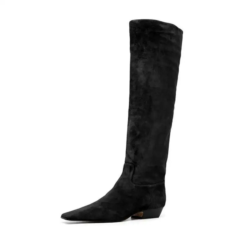 Women's Patent Leather Slip-On Knee High Boots