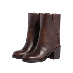 Women's Spring Cowhide Ankle Boots