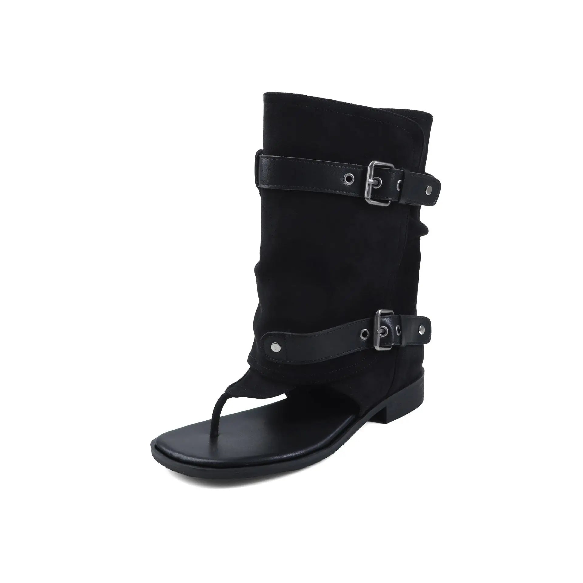 Women's Summer Suede Pinch Toe Tubular Boots