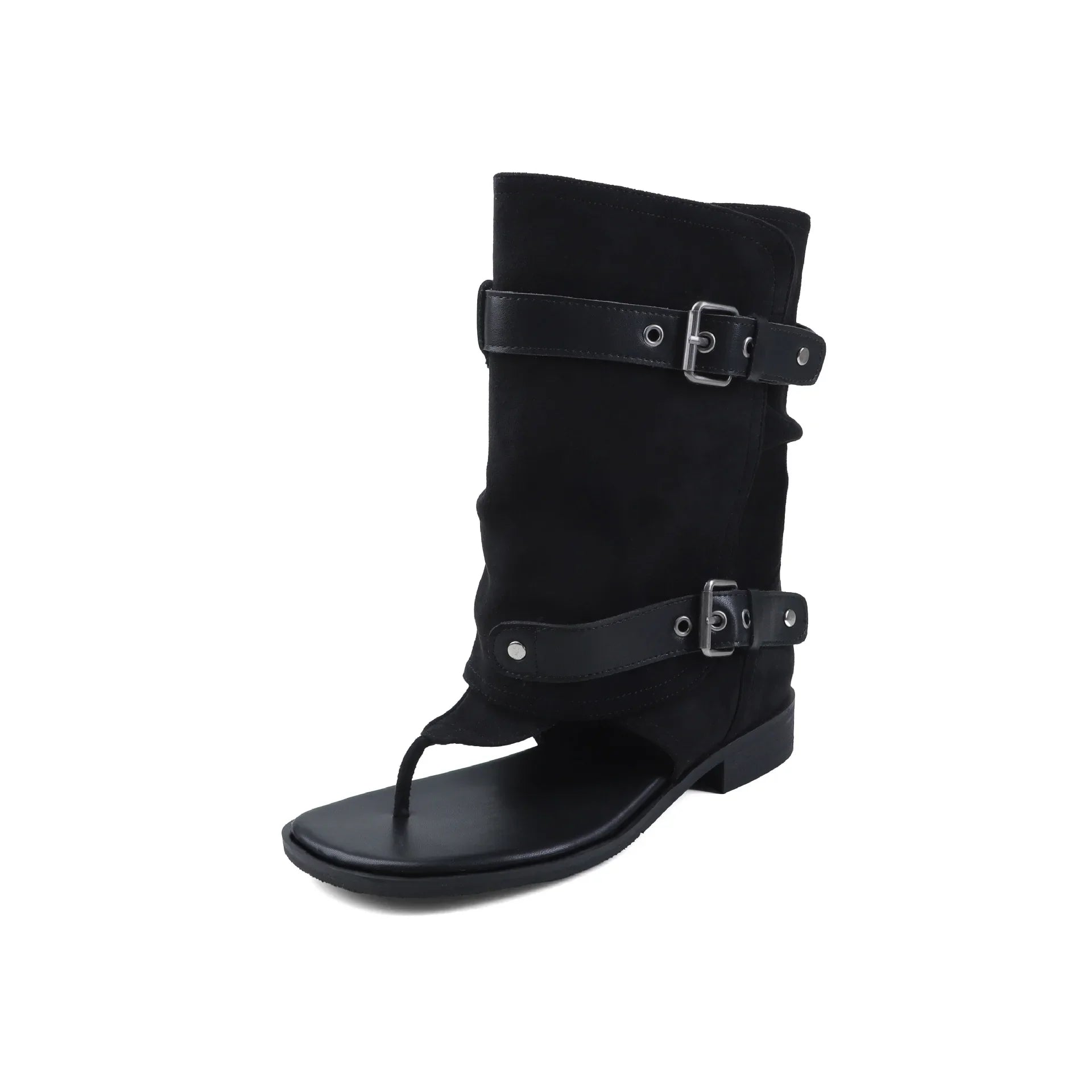 Women's Summer Suede Pinch Toe Tubular Boots