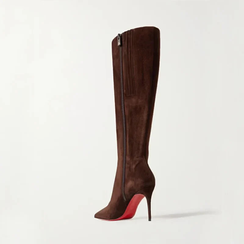 pointed Toe black high Boots