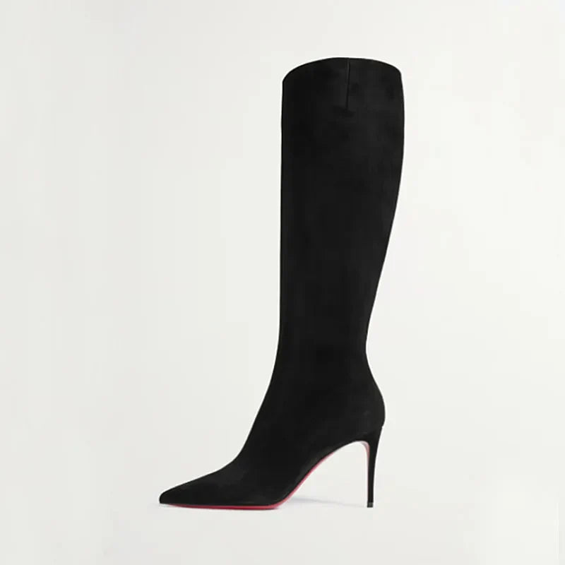 pointed Toe black high Boots