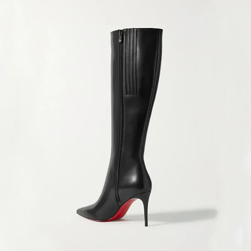 pointed Toe black high Boots