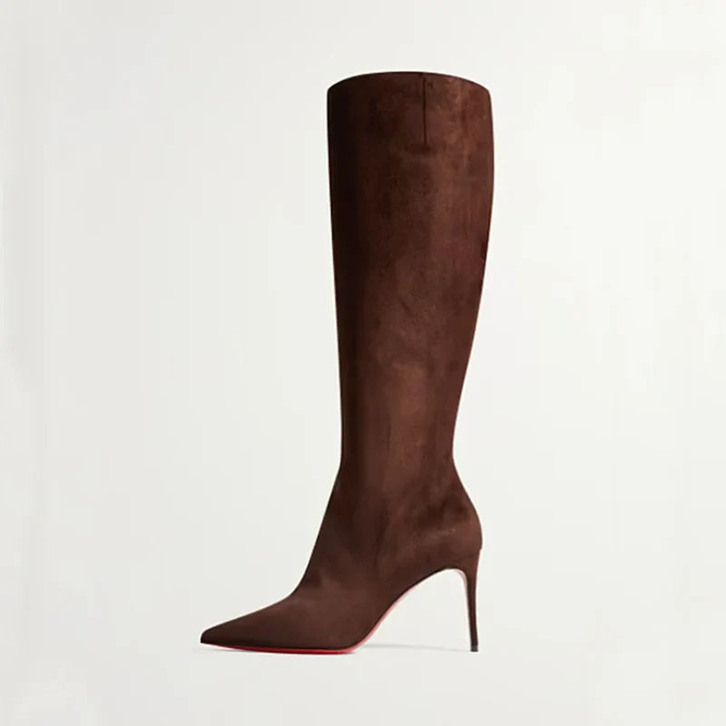 pointed Toe black high Boots