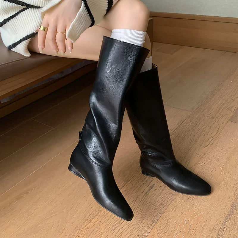 Arden FurtadoAutumn Cowhide riding Boots
