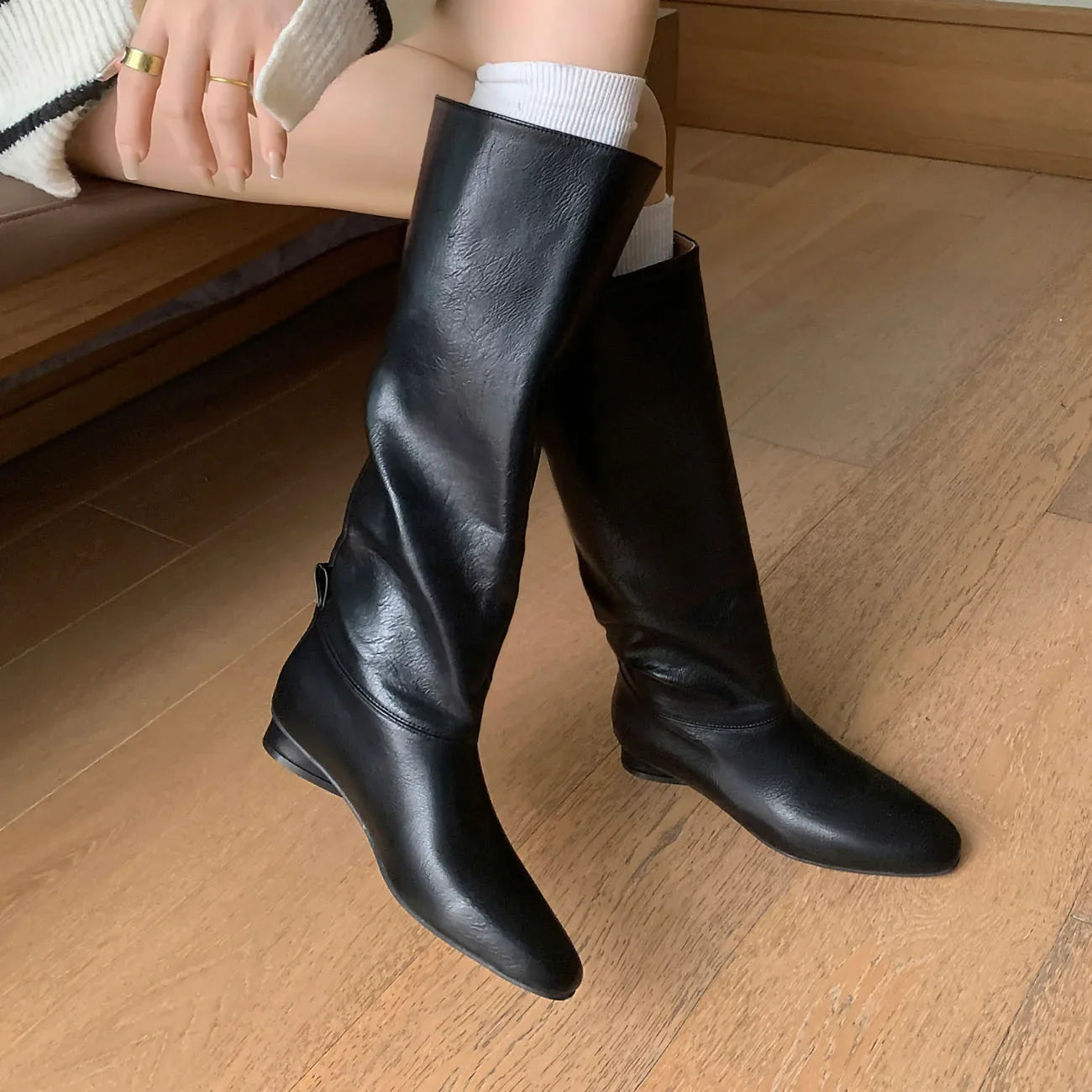Arden FurtadoAutumn Cowhide riding Boots