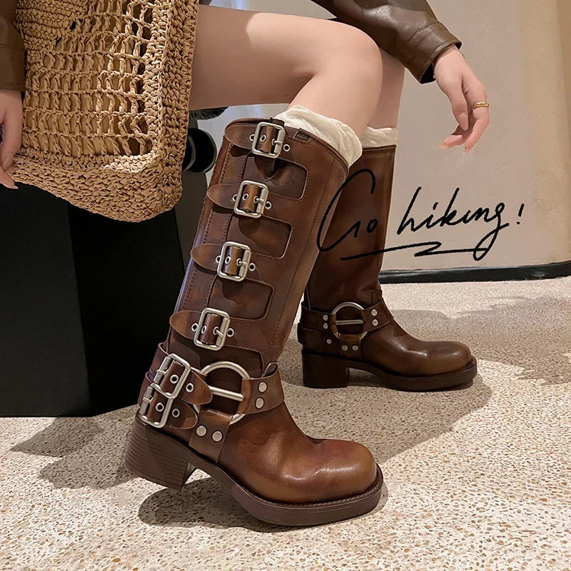 ArdenFurtado Brown Genuine Leather Boots