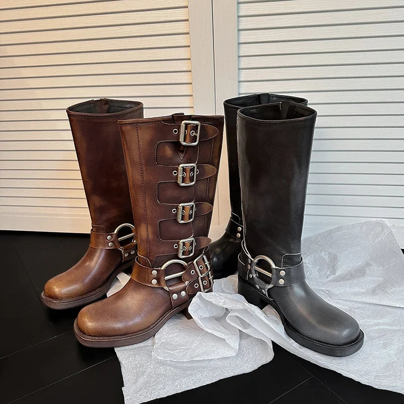 ArdenFurtado Brown Genuine Leather Boots