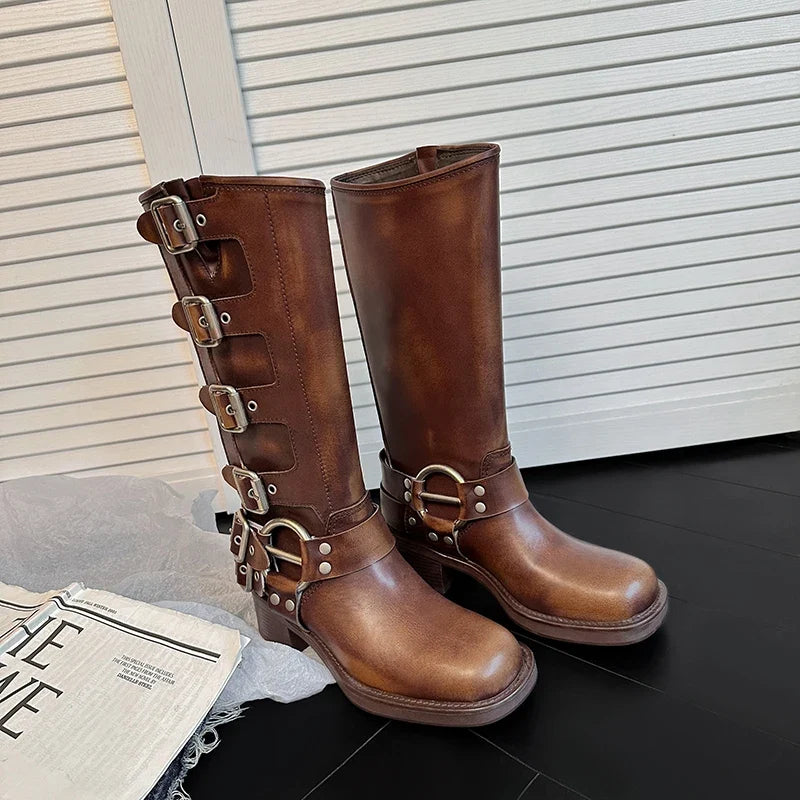 ArdenFurtado Brown Genuine Leather Boots