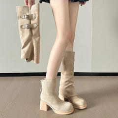 Round Toe Platform Women's High Boots