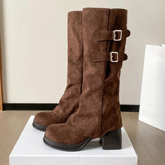 Round Toe Platform Women's High Boots