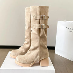 Round Toe Platform Women's High Boots