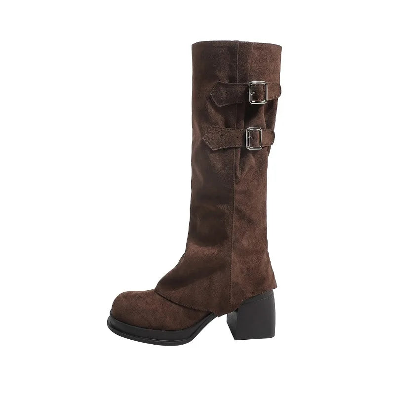 Round Toe Platform Women's High Boots